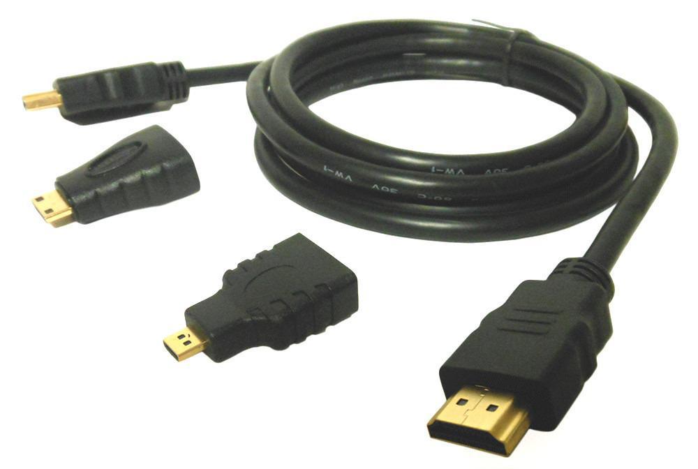 Kit Cabo 3Em1 Hdmi X Micro Mini 1.5M Para Raspberry Pi4 2Gb