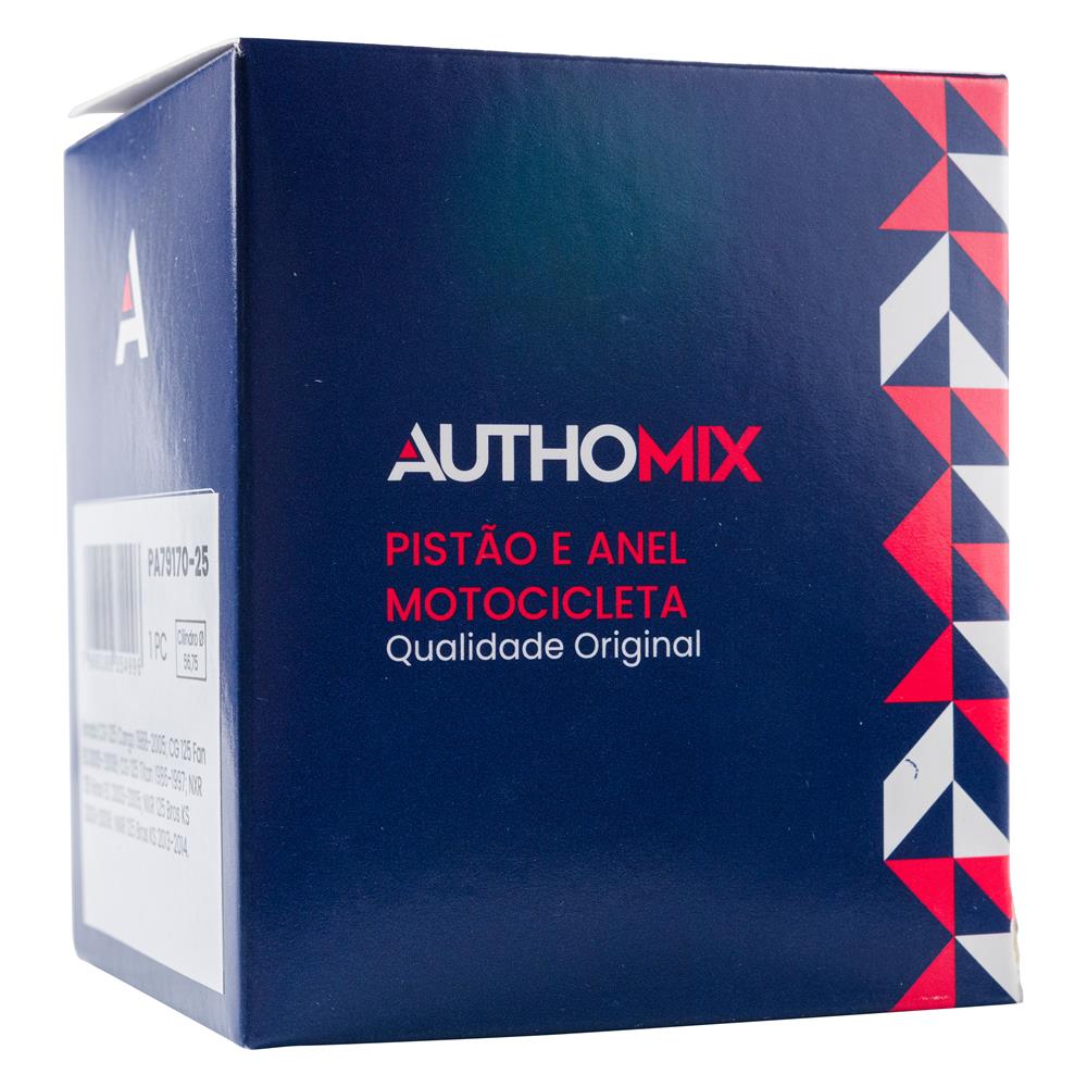 Pistão e Anel Authomix PA79170-25 Honda CG 125 Titan/CG 125 Fan/CG 125 Cargo/NXR 125 Bros