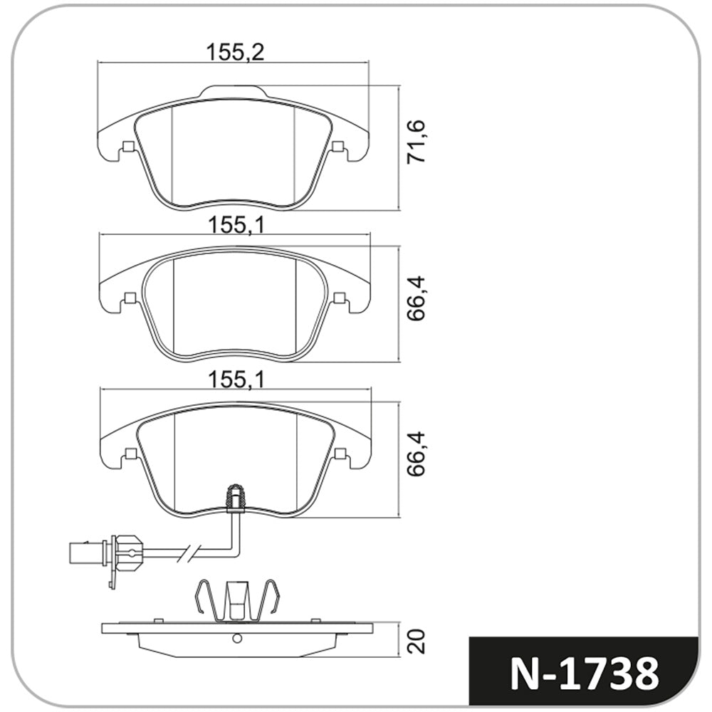 Pastilha de Freio Cobreq N-1738 Audi A4/A4 Avant/A5