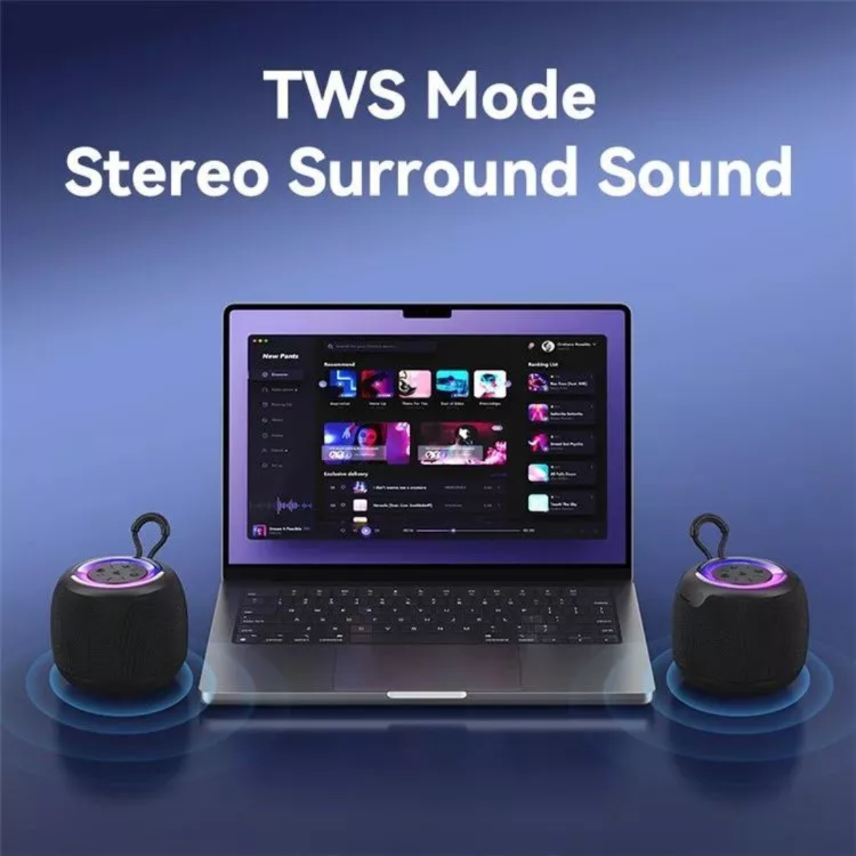 Caixa de Som Bluetooth 5W RGB Tomate MTS-6013 Portátil