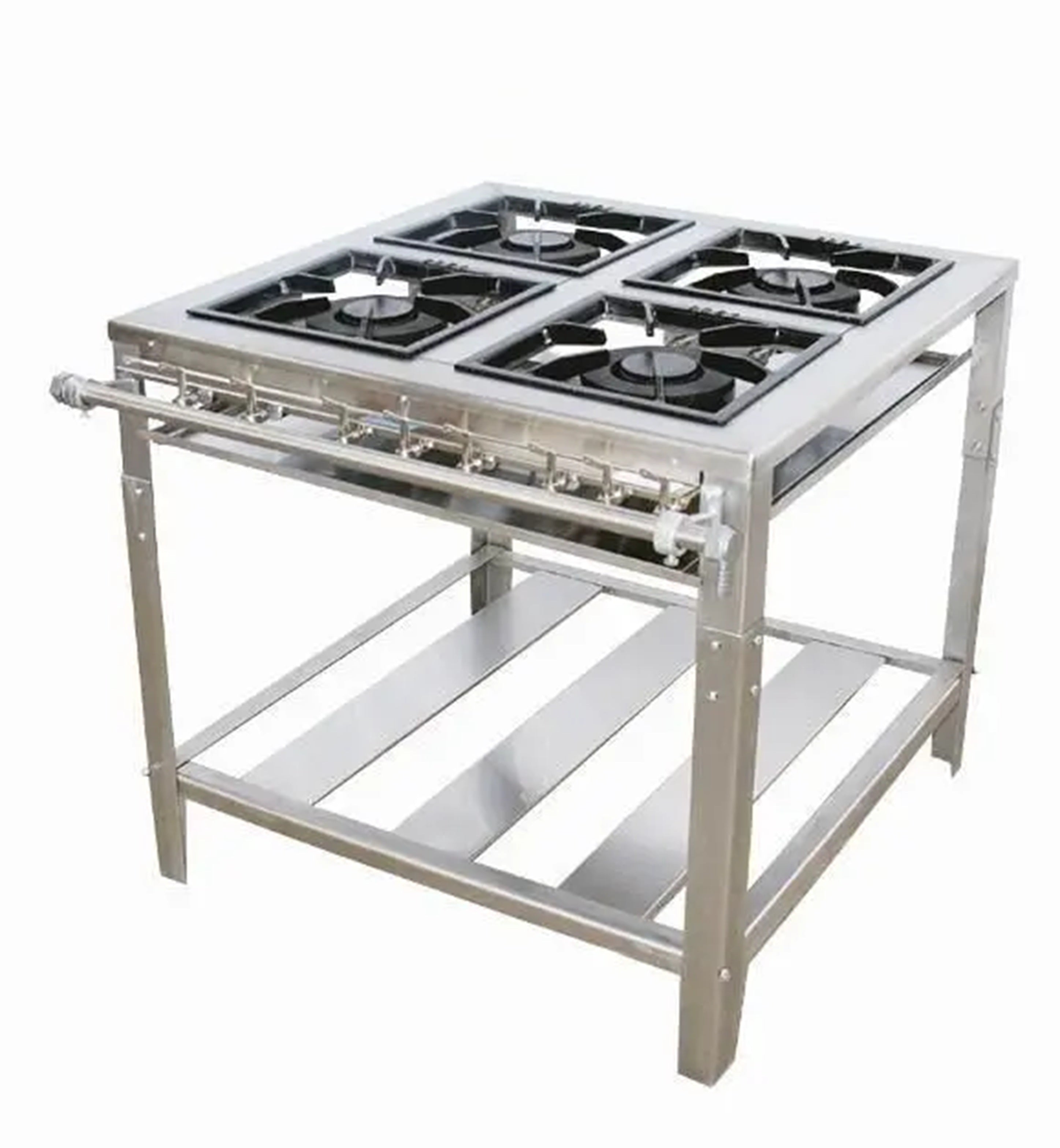 Fogao industrial 4 bocas inox AISI430 40x40 baixa pressao QD