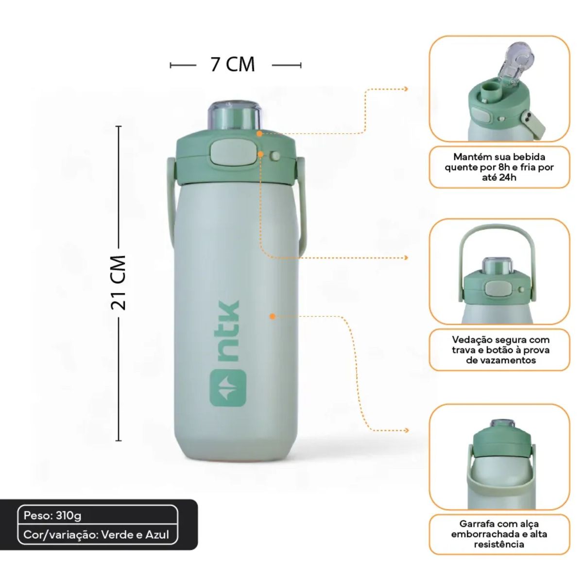 Garrafa Térmica Isomax 550ML Color Nautika