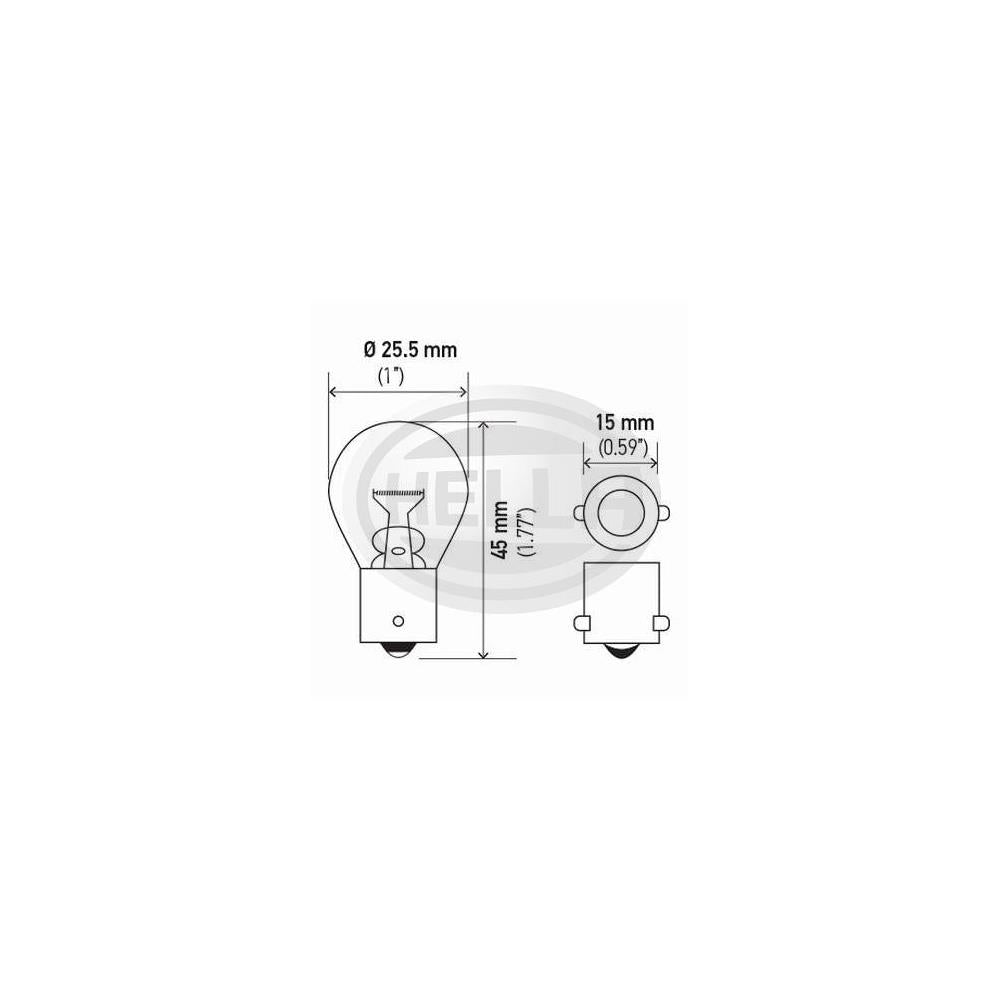 Lâmpada S8 12v 21w Ba15s 1141 Hella 7506A Caixa com 10 Universal Máquinas Agrícolas/Automovéis e Utilitários Leves/Caminhões/Motos/Ônibus