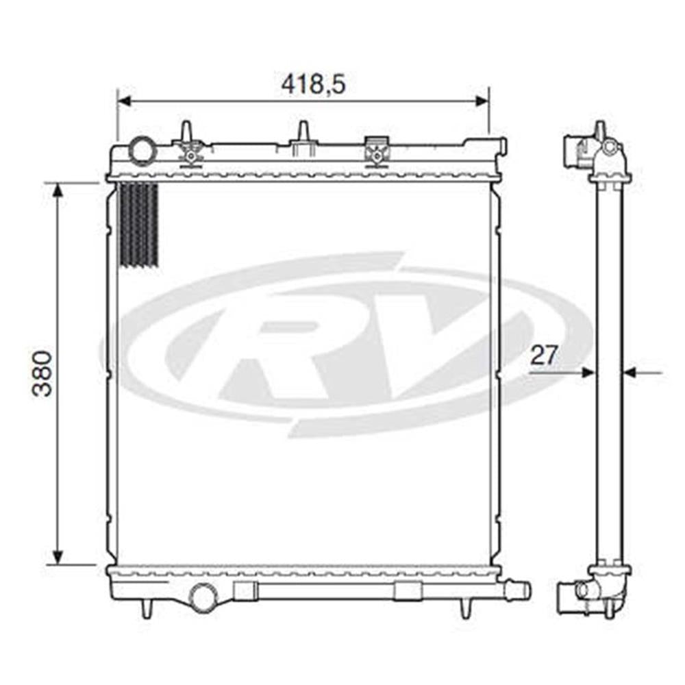 Radiador Água Visconde 12771 Citroen C3