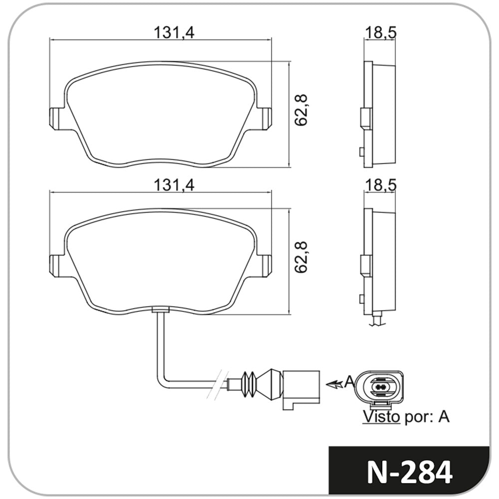 Pastilha de Freio Cobreq N-284 VW Polo/Polo Sedan, Seat Ibiza/Cordoba