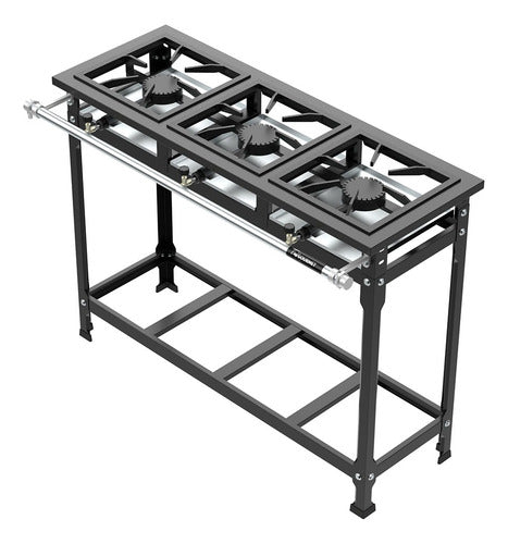 Fogão 3 Bocas Alta Pressão Gás Modelo 1023 Fast Goumet 3qs