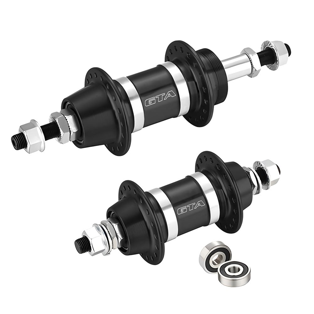 CUBO ALUMINIO PAR colorido PRETO COM ROLAMENTO E ESPAÇADOR 36 FUROS PARA FREIO VBRAKE