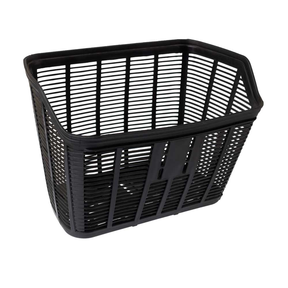 Cestão de plástico preto com haste 34x22x25cm para bicicleta 26 – foto 2