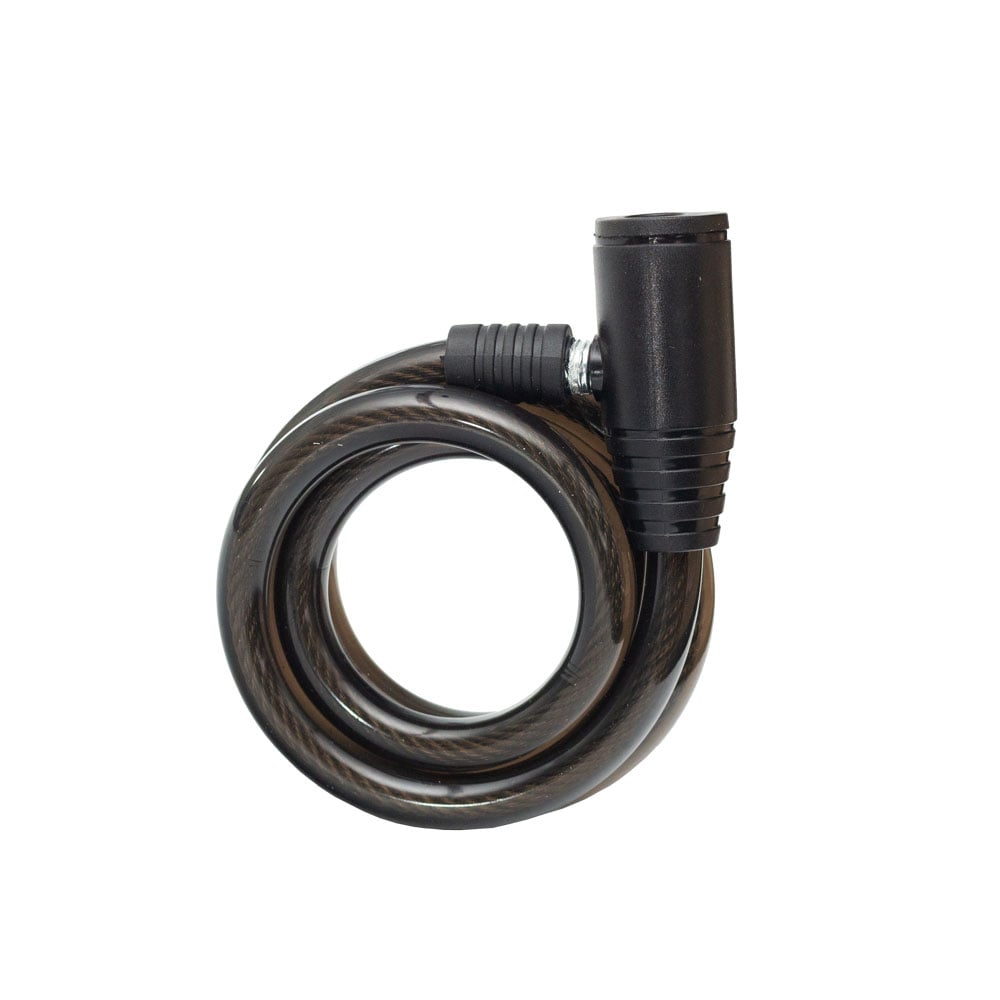 Cadeado aço 12mm x 1000mm preto com suporte com 2 chaves – foto 4