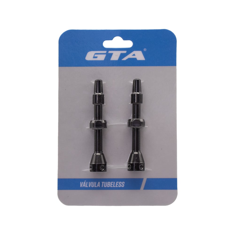 Par de válvula tubeless 48mm em alumínio cor preta