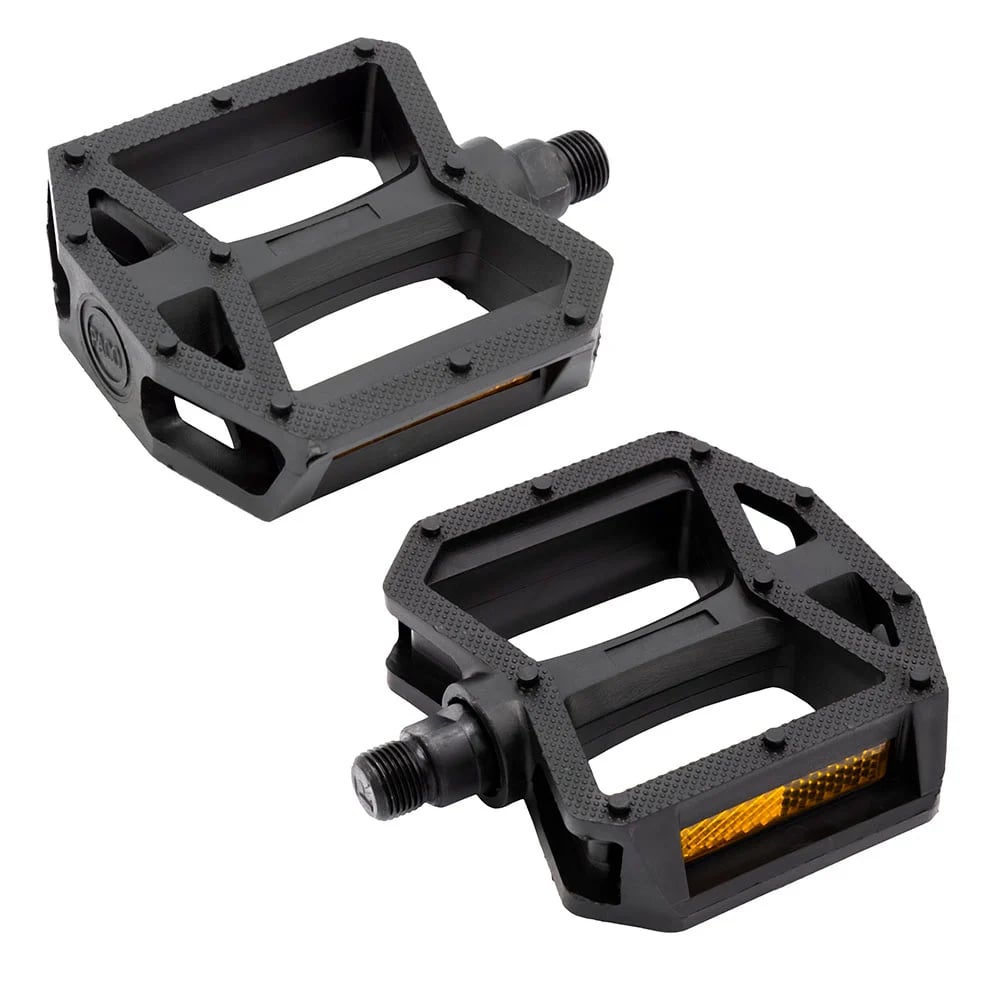Pedal 1/2 plataforma nylon preto com esfera