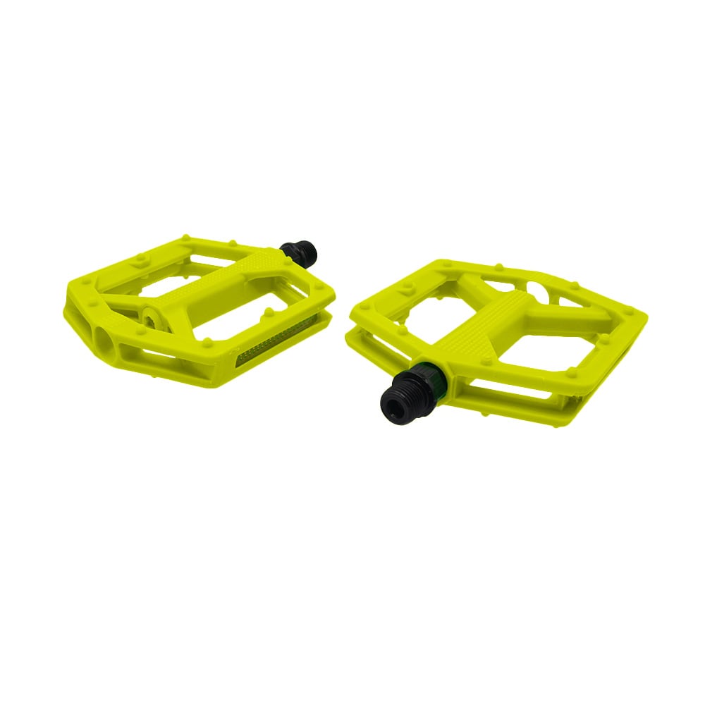 Pedal 1/2 plataforma nylon rider amarelo com bucha du
