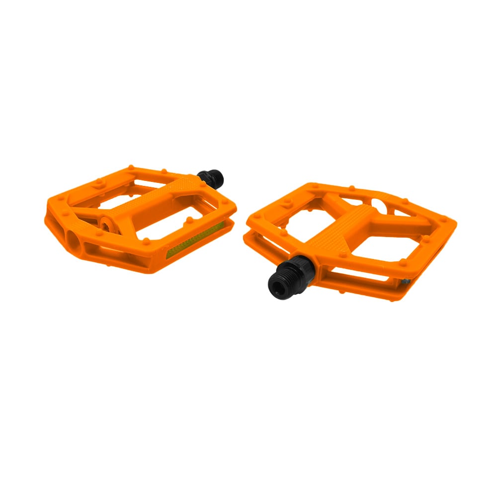 Pedal 9/16 plataforma nylon rider laranja com bucha du