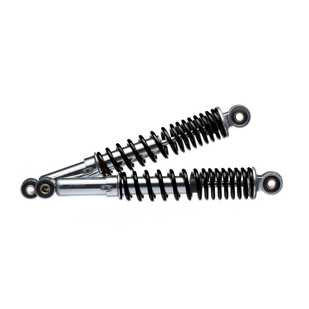 Amortecedor Cromado GP7 (Par) Biz 100 - Biz 125 - Pop 100 2008/ (Mola Preta) – foto 1