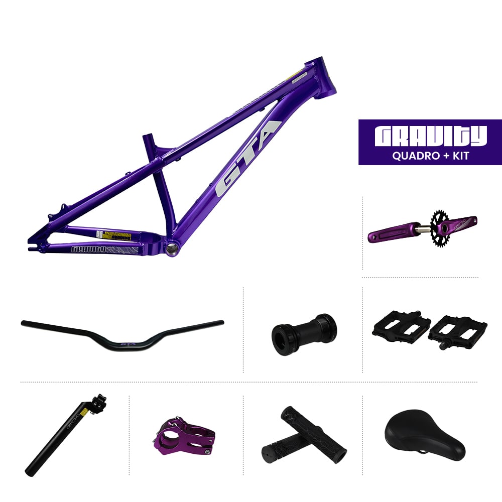 Quadro 26 al freeride gravity roxo + kit
