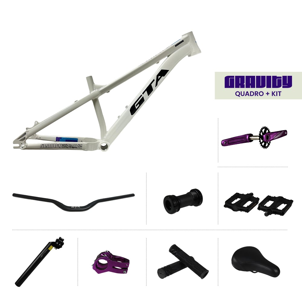 Quadro 26 al freeride gravity branco + kit