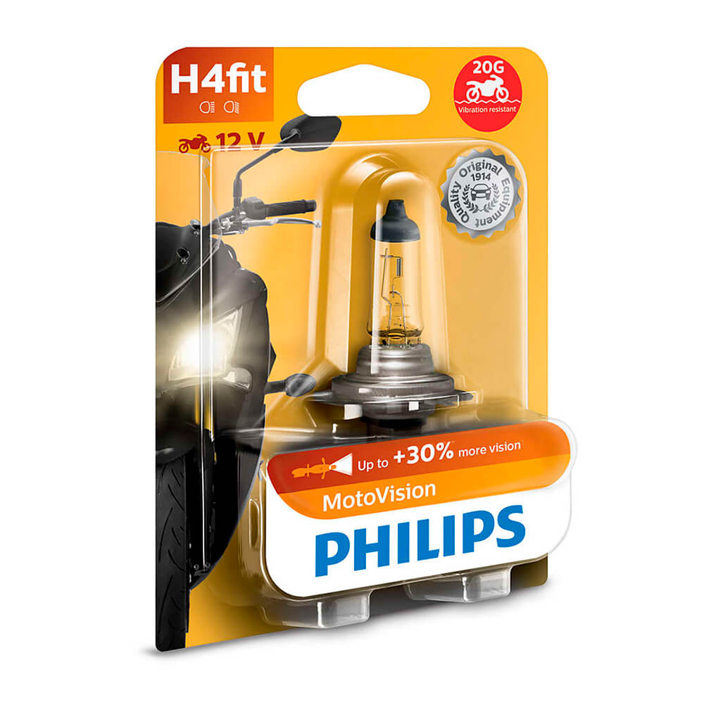 Lâmpada Farol Philips H4 60/55W Motovision (12342MVB1) – foto 2