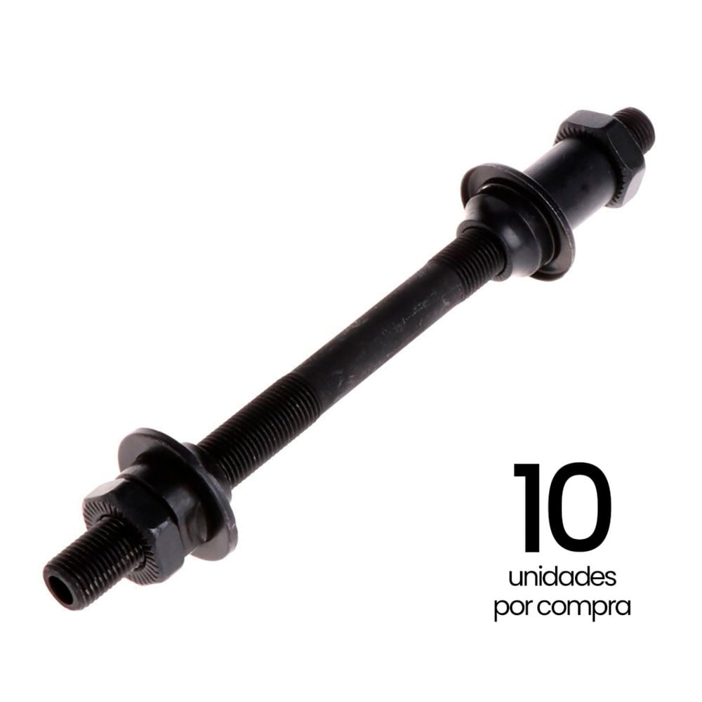 EIXOS TRASEIRO FURADO 3/8 PRETO COM ESPAÇADOR 10X135X145MM (PACOTE COM 10unidades)