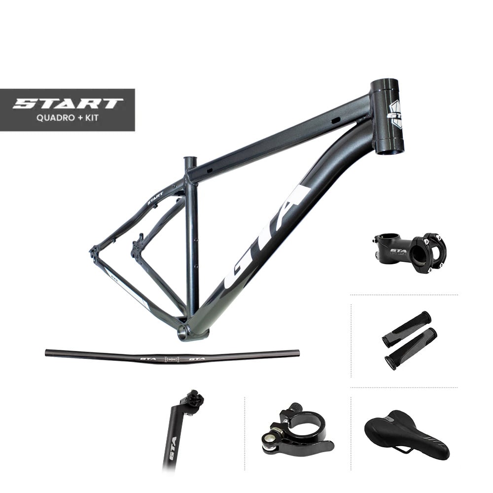 Quadro 29 alumínio gta start tamanho 15.5 grafite (novo design) com cabeamento interno acompanha kit