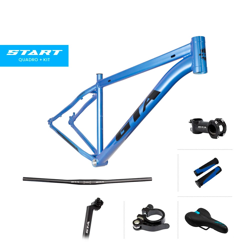Quadro 29 alumínio gta start tamanho 17 azul (novo design) com cabeamento interno acompanha kit