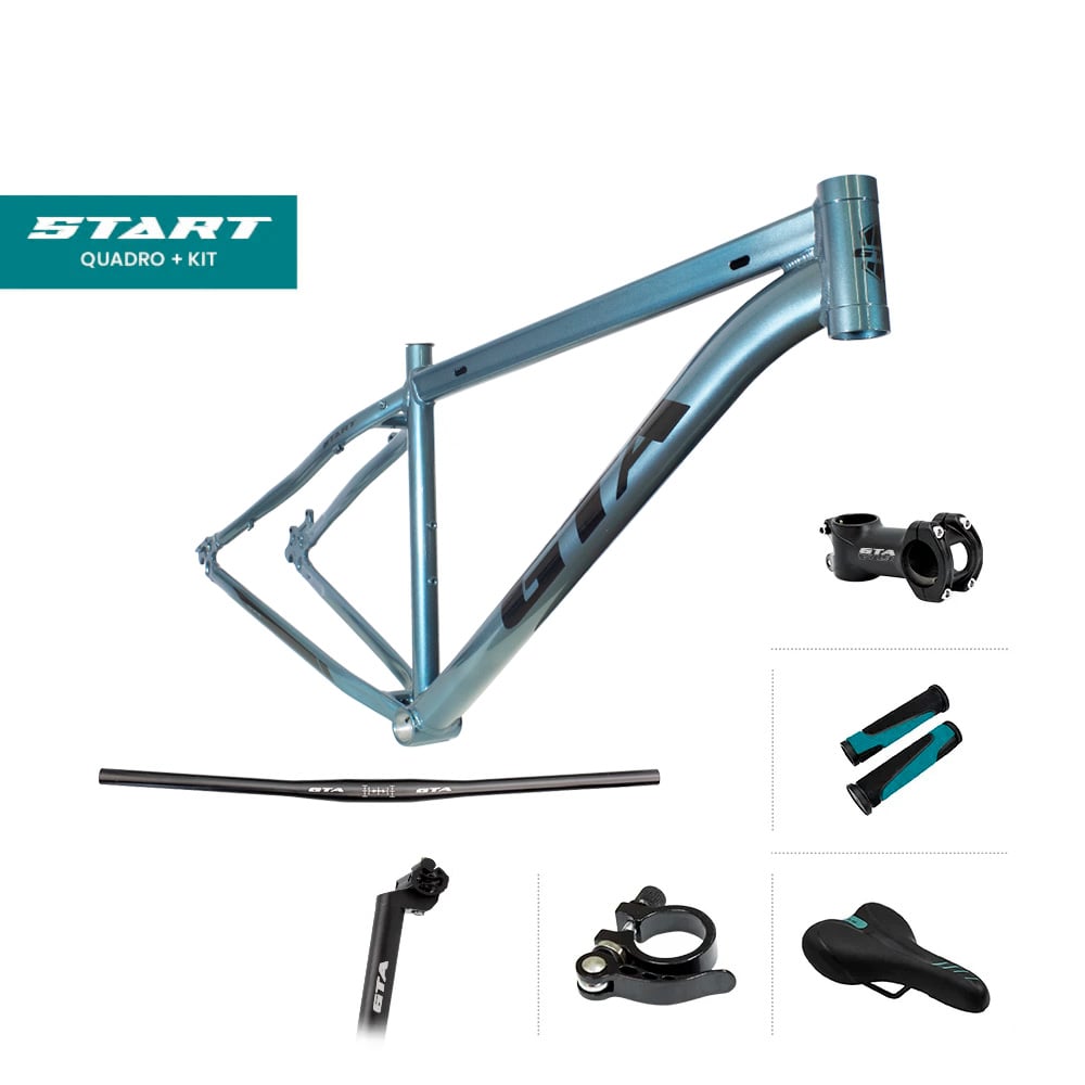 Quadro 29 alumínio gta start tamanho 21 verde (novo design) com cabeamento interno acompanha kit