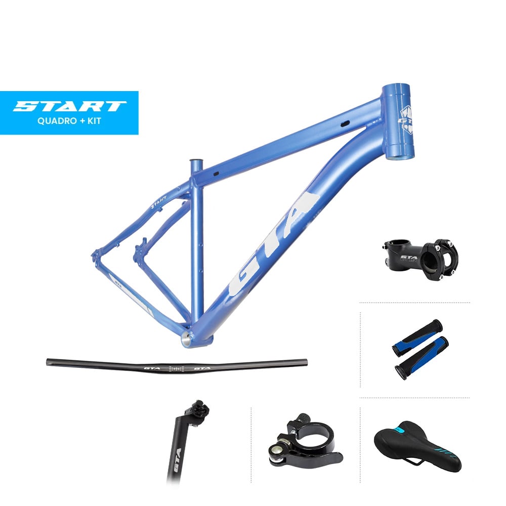 Quadro 29 alumínio gta start tamanho 15.5 azul com cabeamento interno acompanha kit