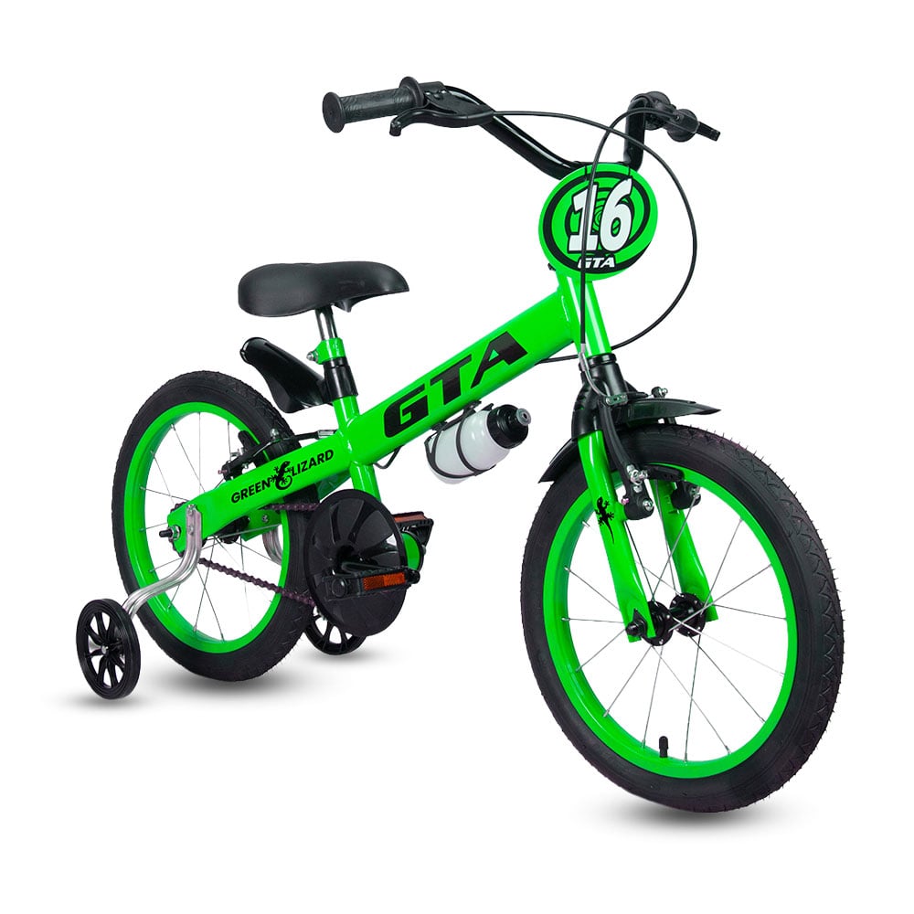 Bicicleta infantil aro 16 gta green lizard verde/preto