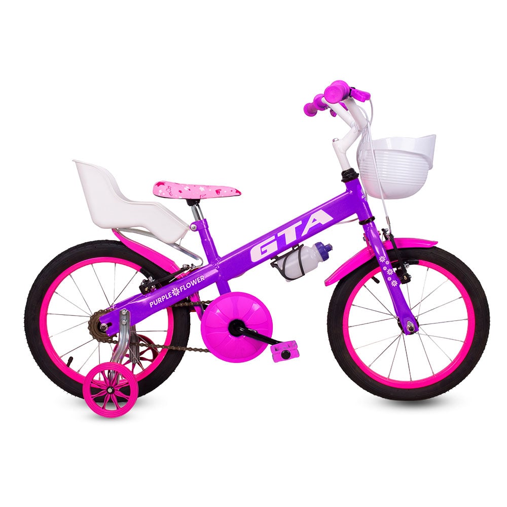 Bicicleta infantil aro 16 gta purple flower – foto 2