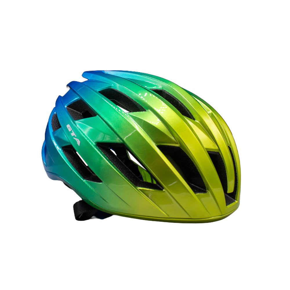 Capacete inmold road z9 55/58 verde/amarelo