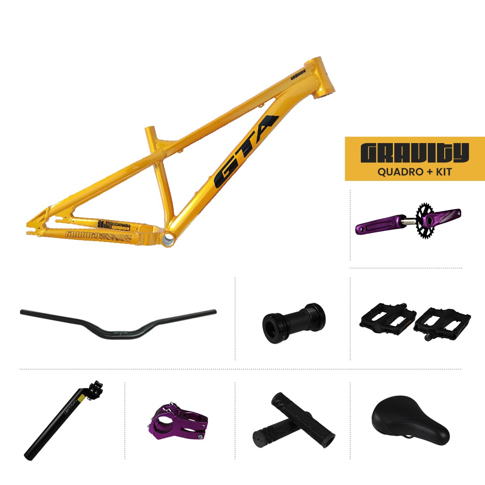 Quadro 26 al freeride gravity dourado + kit