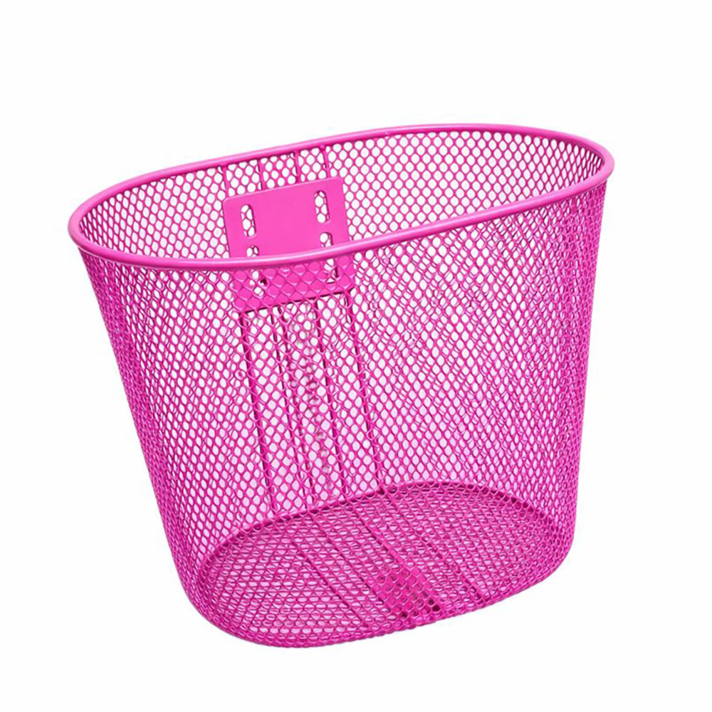 Cestao de aço rosa com haste 27x20x21 4mm para bicicleta aro 20