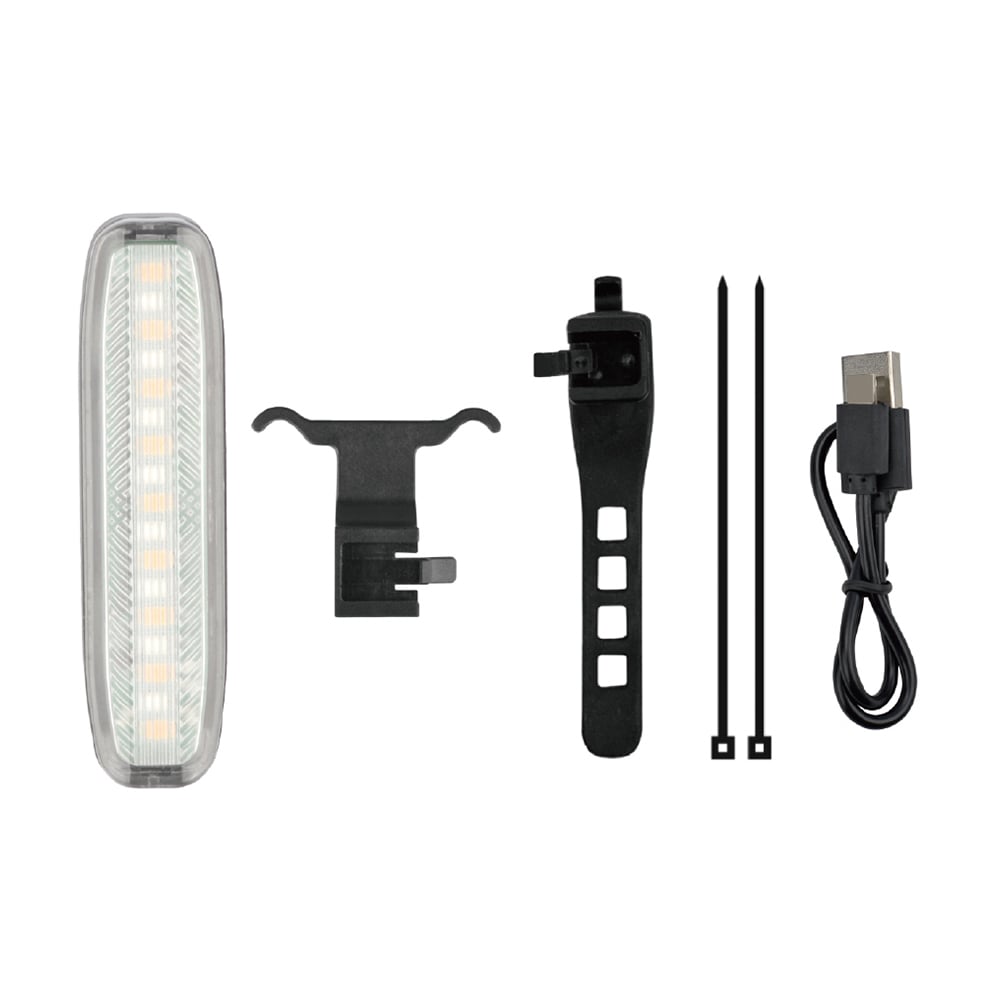 Sinalizador traseiro 100 lumens branco/azul/vermelho recarregavel usb – foto 2
