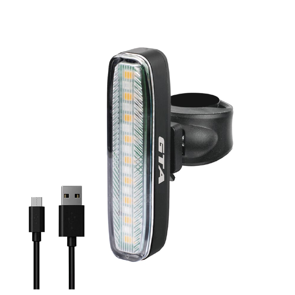 Sinalizador traseiro 100 lumens branco/azul/vermelho recarregavel usb