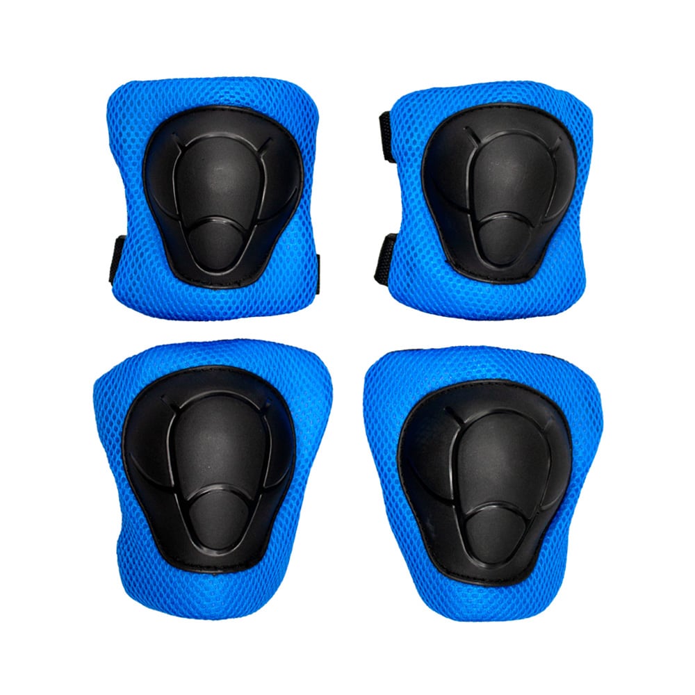 Kit proteção infantil azul cotoveleira + joelheira