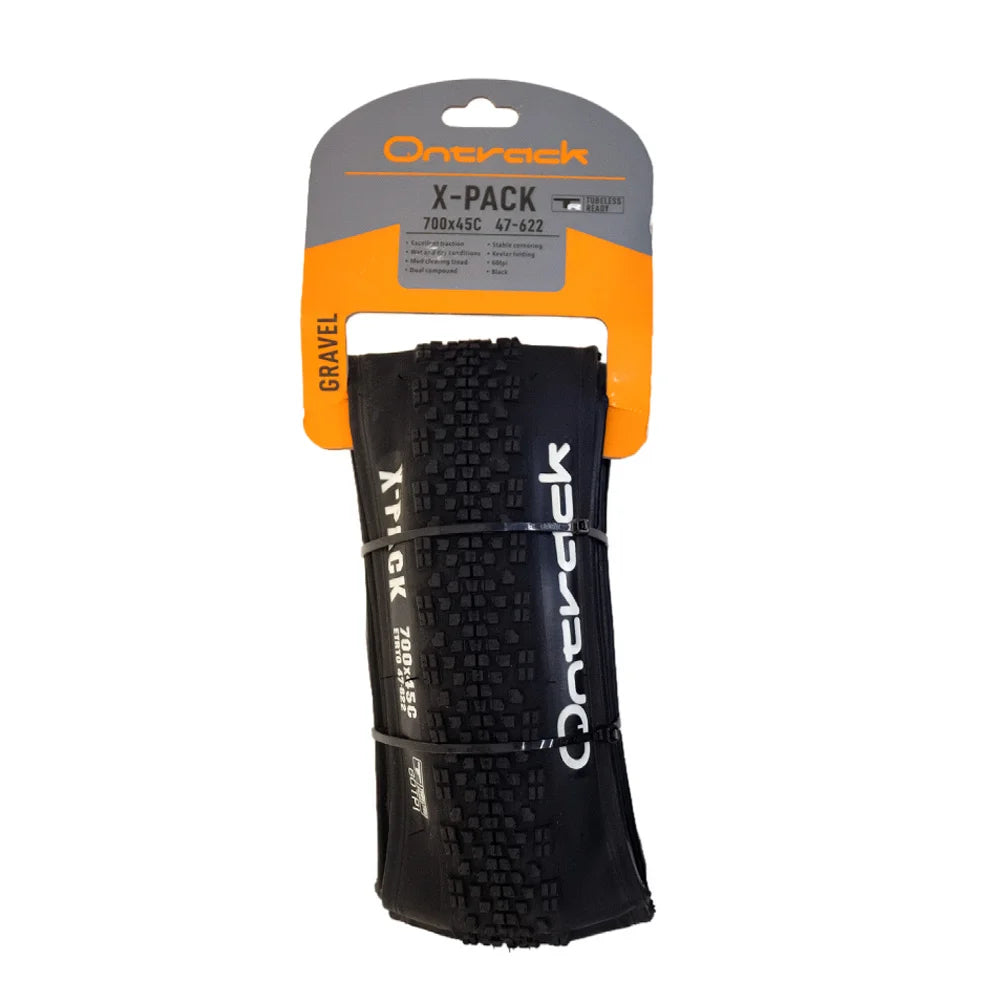 Pneu 700 x 45c tubeless 60tpi modelo xpack gravel preto kevlar – foto 2