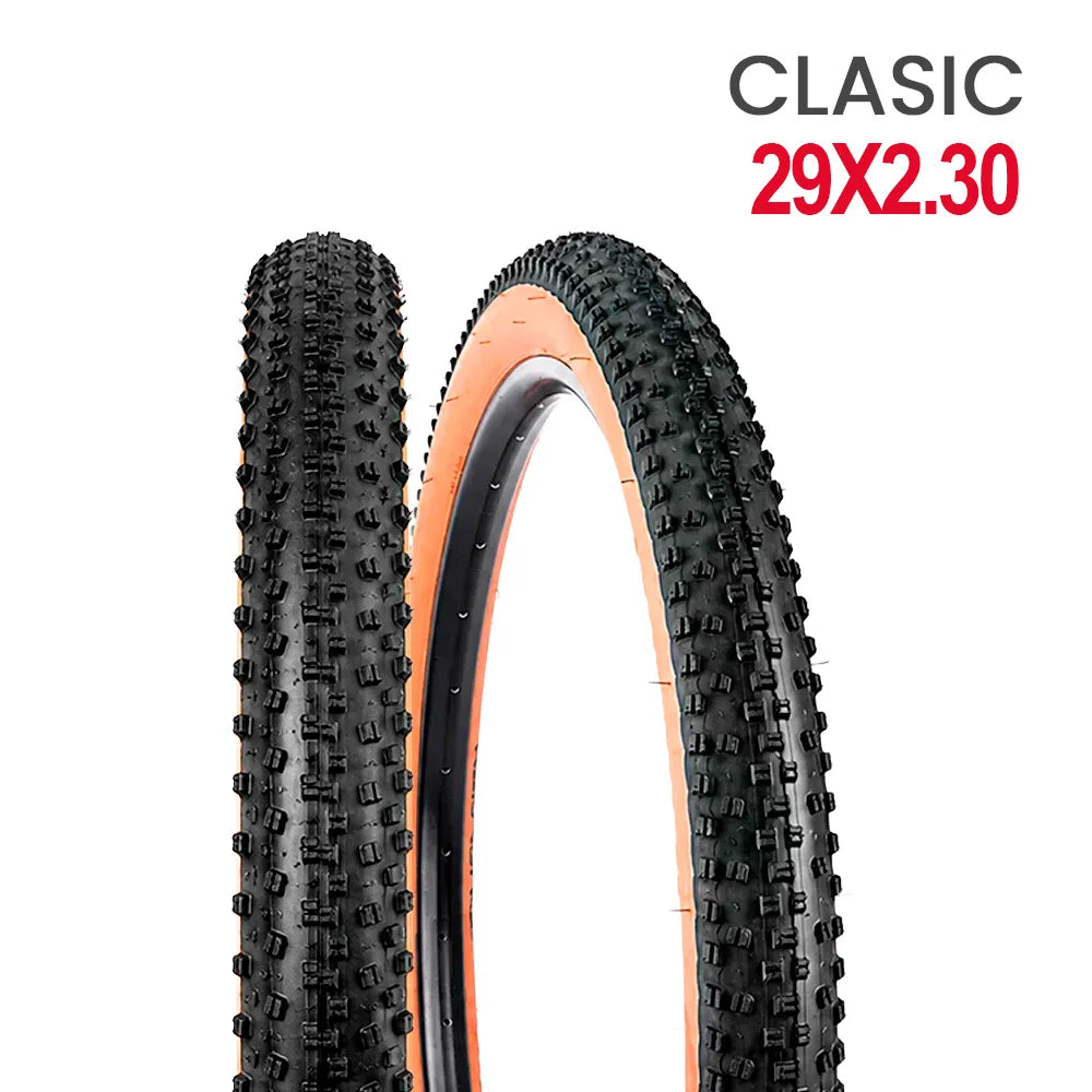Pneu 29 x 2.30 tubeless 60tpi modelo clasic preto com faixa marrom kevlar
