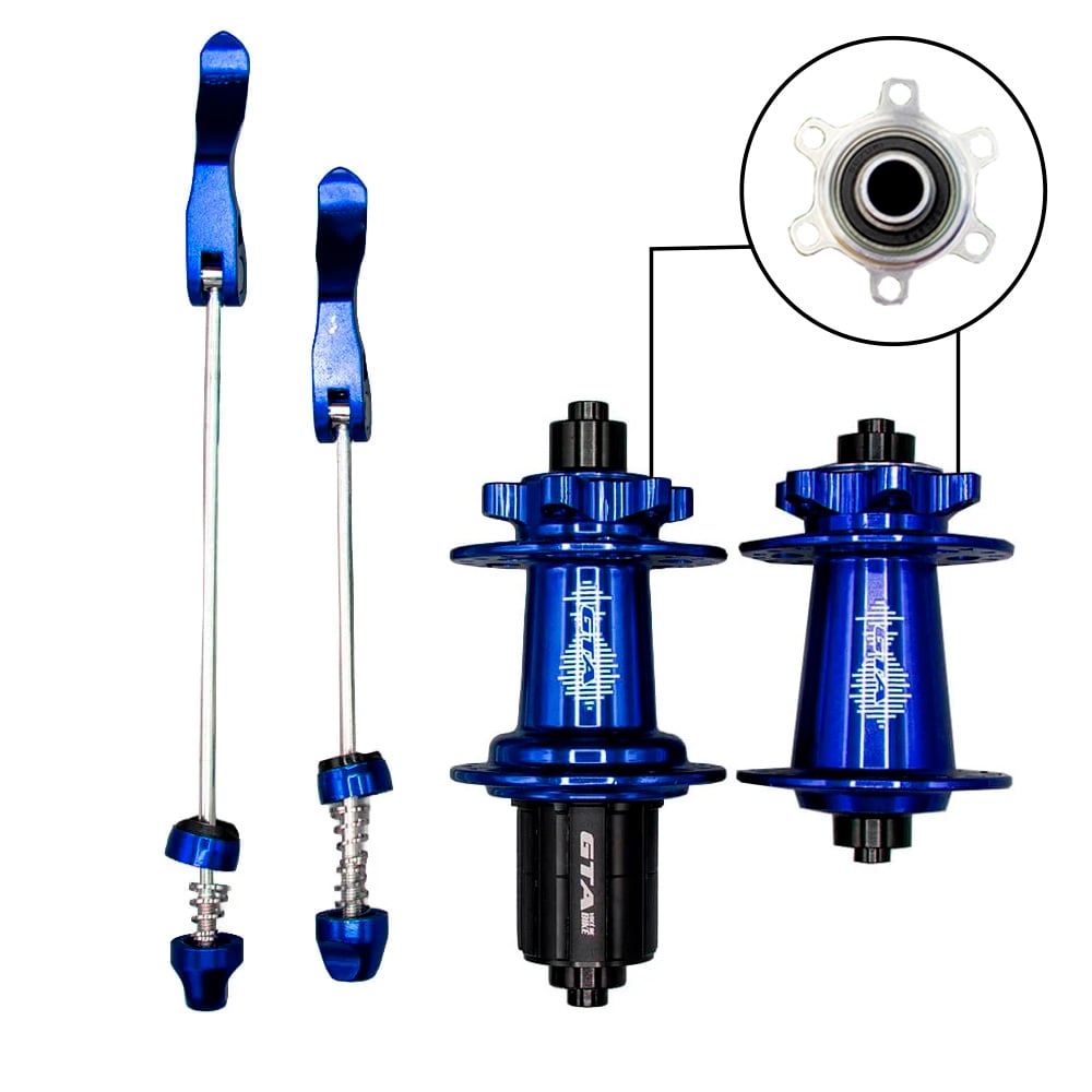 Cubo barulhento aluminio par com rolamento azul para cassetes de 8 a 12 velocidades com blocagem freehub 6 paws (barulhento)