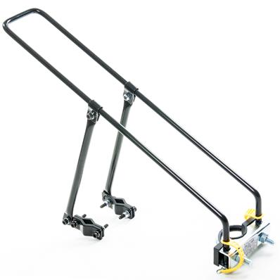 Bagageiro Flex, Articulado, Aço Arame 9,5mm Preto, Abraçadeira para Canote, Hastes Ajustaveis Bike 20~29, Facil Remover / colocar – foto 1