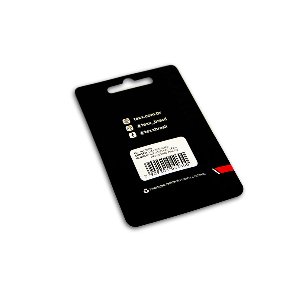 Kit Adesivo Texx Refletivo Preto (4 Peças) - Tamanho Inmetro – foto 3