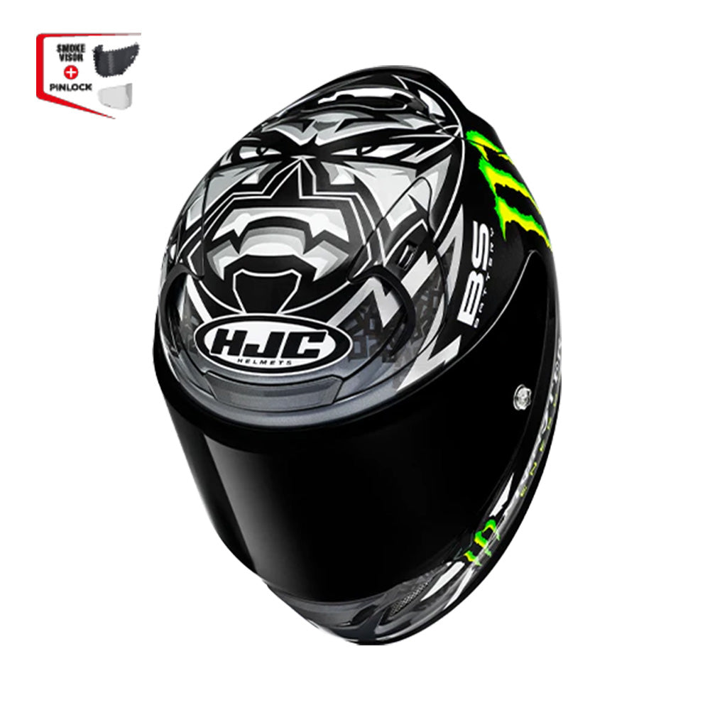 Capacete HJC Rpha 12 Quartararo Monster Preto Branco – foto 2