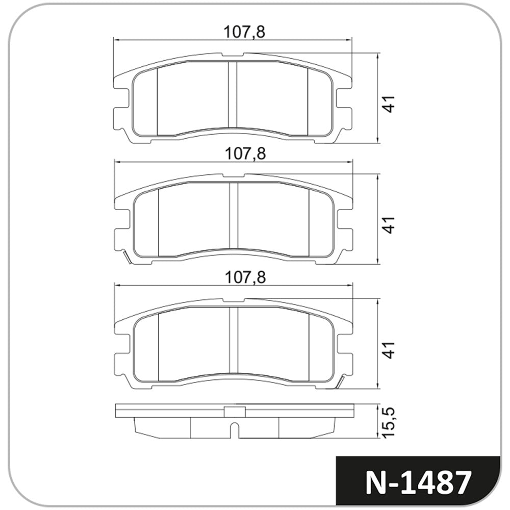 Pastilha de Freio Cobreq N-1487 Mitsubishi Pajero/Eclipse/Galant/Space Wagon, Chrysler Sebring