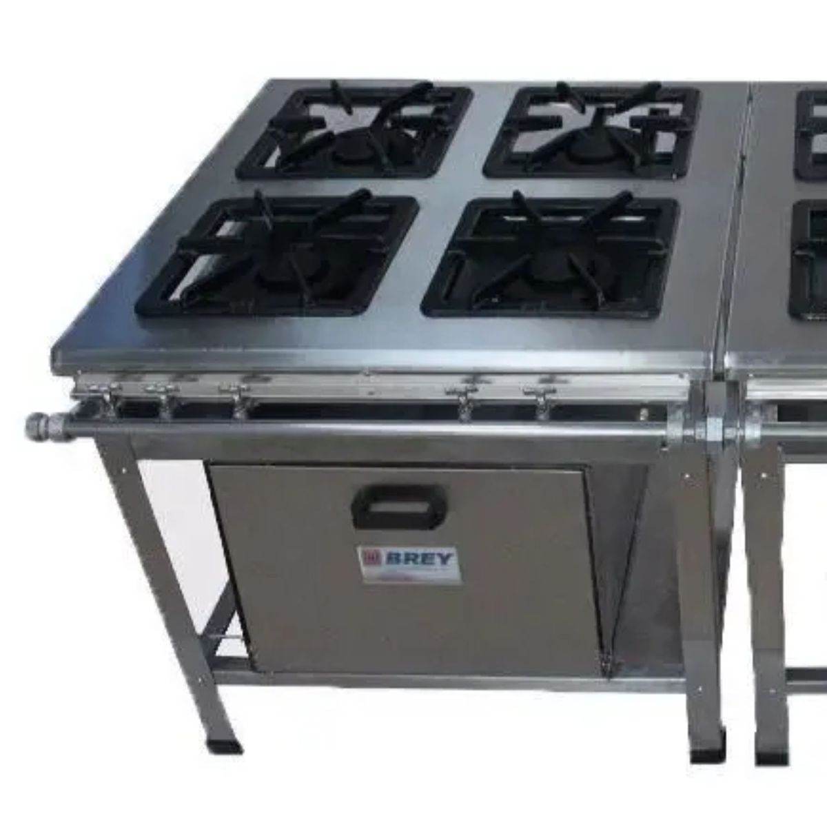 Fogão Industrial 6 Bocas Chapa Forno Baixa Pressão Inox