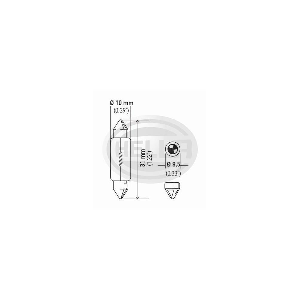 Lâmpada T3.25 12v 5w 10x35 Hella 6418 Caixa com 10 Universal Caminhões/Automovéis e Utilitários Leves/Motos/Ônibus/Máquinas Agrícolas