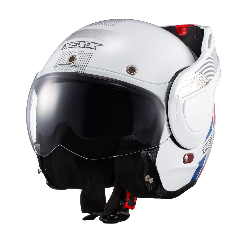 Capacete Texx Stratos 180 Journey Branco / Azul / Vermelho – foto 4