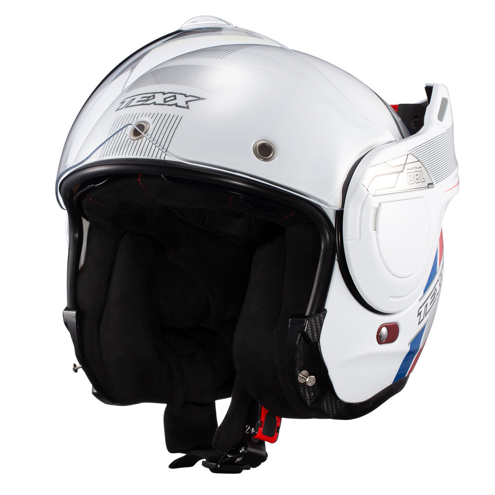 Capacete Texx Stratos 180 Journey Branco / Azul / Vermelho – foto 6