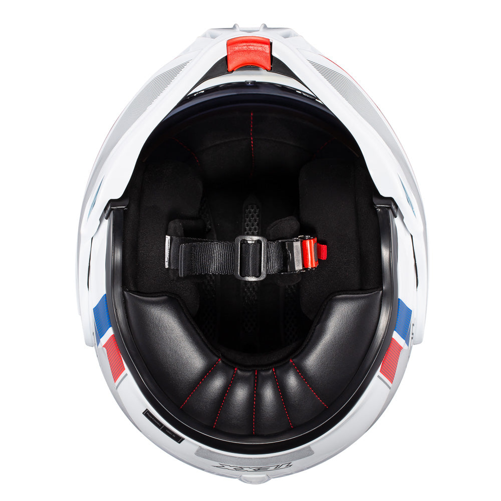 Capacete Texx Stratos 180 Journey Branco / Azul / Vermelho – foto 8