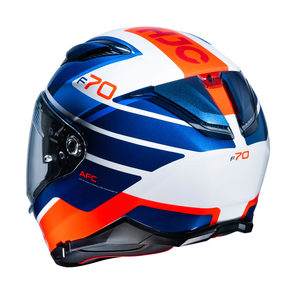 Capacete HJC F70 Tino Azul Branco e Laranja – foto 3