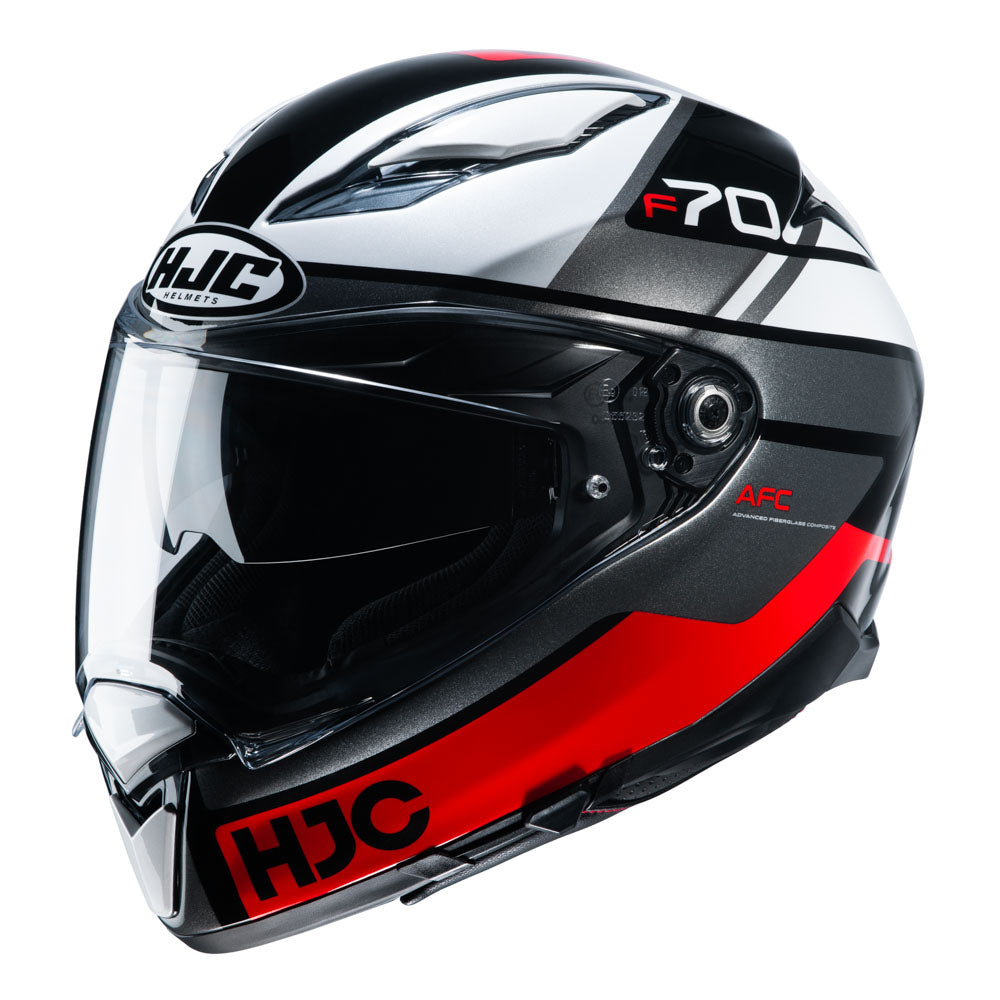Capacete HJC F70 Tino Preto Branco e Vermelho – foto 1