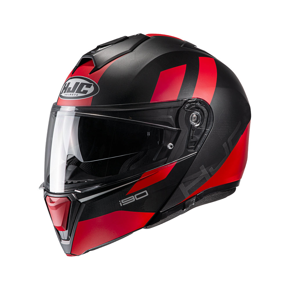 Capacete HJC I90 Syrex Preto e Vermelho – foto 4