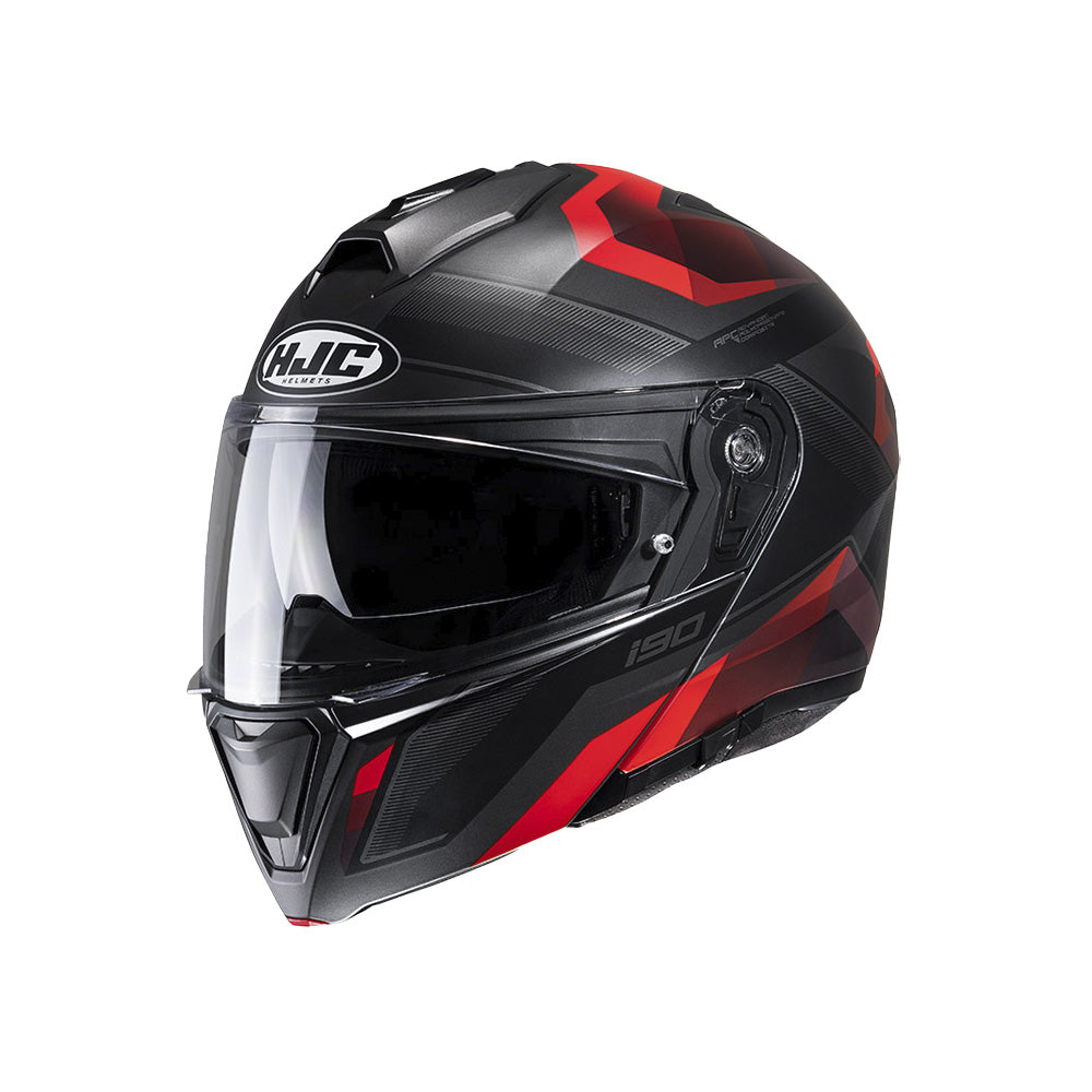 Capacete HJC I90 Lark Vermelho e Preto – foto 3